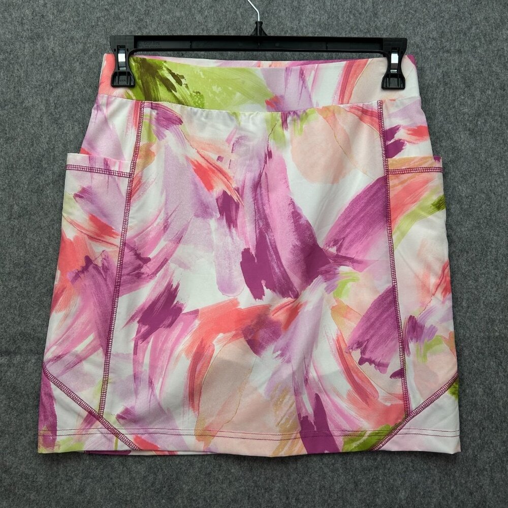 Chico's Neema Pull On Skort Women's Size 00 / 2 Watercolors Print Side Pockets